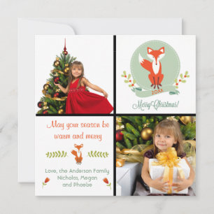 Frohe Weihnachtsfox 2 Fotos - Weihnachtskarte Feiertagskarte