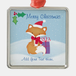 Frohe Weihnachtsfox-Keramik Ornament Aus Metall