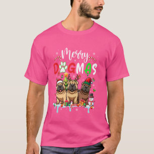 Frohe Weihnachtsfrau Dog Three Santa Reindeer Elf T-Shirt