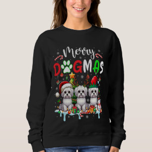 Frohe Weihnachtsfrau Drei Santa Reindeer Maltese L Sweatshirt