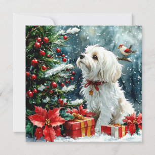 Frohe Weihnachtsfrau Feiertagskarte