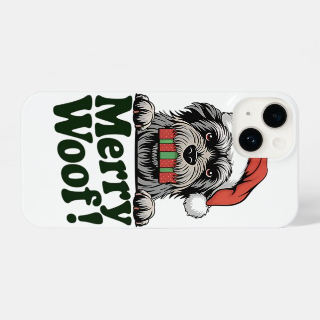 Frohe Weihnachtsfrau iPhone 14 Hülle (Rückseite (Horizontal))