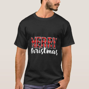 Frohe Weihnachtsfrauen Männer Kinder Red Buffalo K T-Shirt