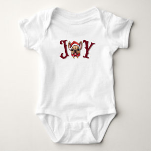Frohe Weihnachtsfreude Niedlicher französischer Bu Baby Strampler