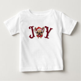 Frohe Weihnachtsfreude Niedlicher französischer Bu Baby T-shirt