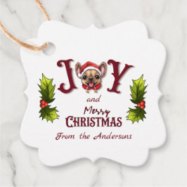 Frohe Weihnachtsfreude Niedlicher französischer Bu Geschenkanhänger