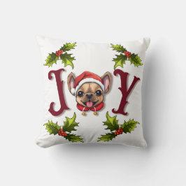 Frohe Weihnachtsfreude Niedlicher französischer Bu Kissen