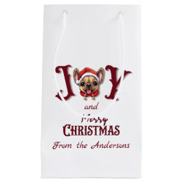 Frohe Weihnachtsfreude Niedlicher französischer Bu Kleine Geschenktüte