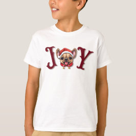 Frohe Weihnachtsfreude Niedlicher französischer Bu T-Shirt