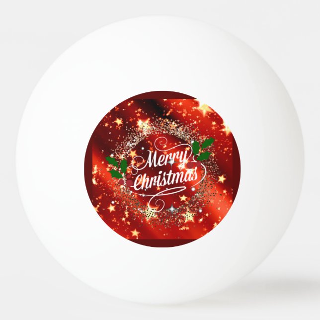 Frohe Weihnachtsfunkel und Glitzer Tischtennisball (Vorderseite)