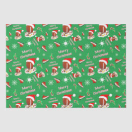 Frohe Weihnachtsfußball mit Snack Food Muster Seidenpapier