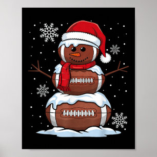 Frohe Weihnachtsfußball Snowman Holiday Sports Xm Poster