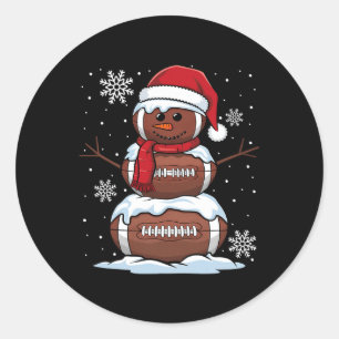 Frohe Weihnachtsfußball Snowman Holiday Sports Xm Runder Aufkleber
