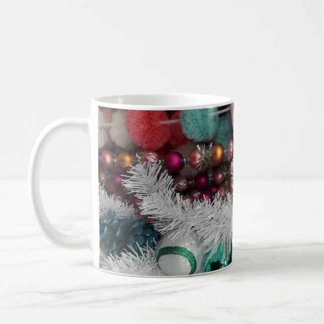 Frohe Weihnachtsgarland-Tasse Kaffeetasse (Links)