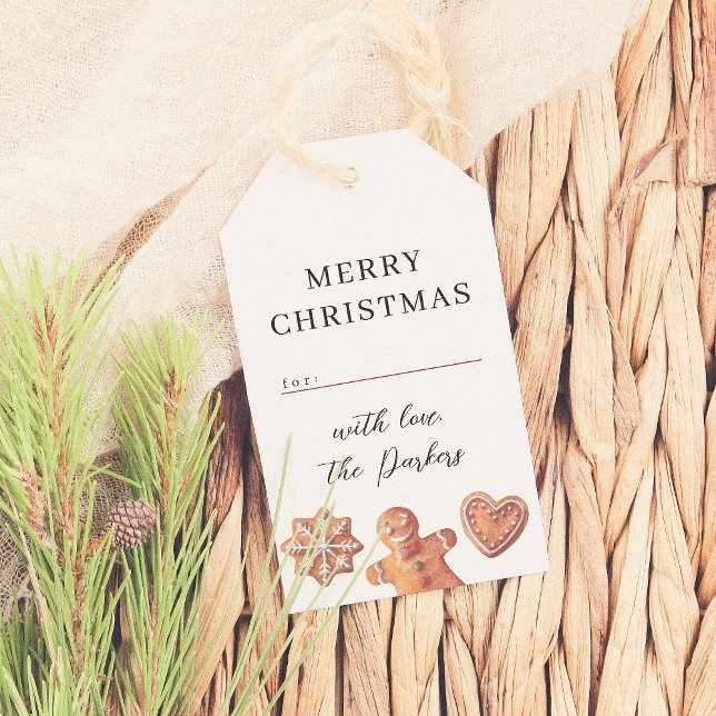 Frohe Weihnachtsgebäck Cookies Familienname Geschenkanhänger (Von Creator hochgeladen)