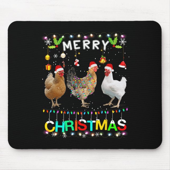 Frohe Weihnachtsgebäck Weihnachtsmannmütze Lights  Mousepad (Vorne)