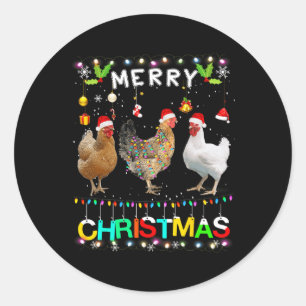 Frohe Weihnachtsgebäck Weihnachtsmannmütze Lights Runder Aufkleber