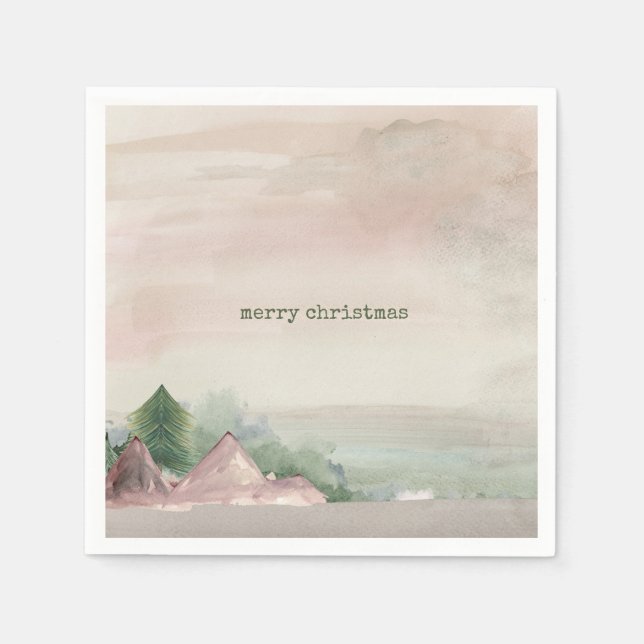 Frohe Weihnachtsgebirge Serviette (Vorderseite)