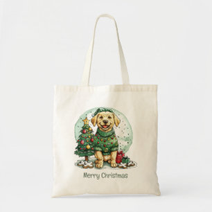 Frohe Weihnachtsgelbe Labrador Retriever Dog Tragetasche
