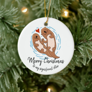 Frohe Weihnachtsgeschenk für Ehemann-Ehefrau-Oter Keramik Ornament
