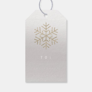Frohe Weihnachtsgeschenke an Script Gold Gray Red Geschenkanhänger