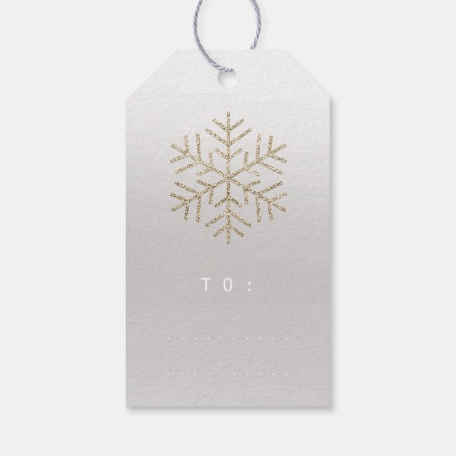 Frohe Weihnachtsgeschenke an Script Gold Gray Red Geschenkanhänger (Rückseite)