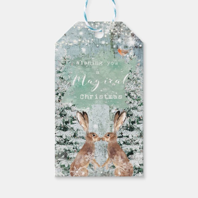 Frohe Weihnachtsgeschenke Anhänger Winter Blumenha (Vorderseite)