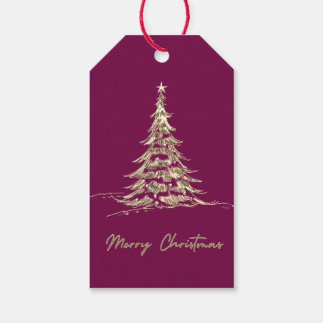Frohe Weihnachtsgeschenke | Eleganter Weihnachtsba Geschenkanhänger (Vorderseite)