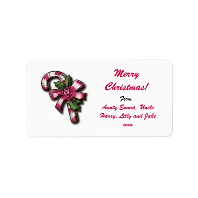 Frohe Weihnachtsgeschenke Etikett - Personalisiert Adressaufkleber (Vorne)