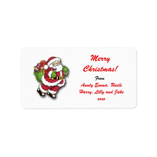 Frohe Weihnachtsgeschenke Etikett - Personalisiert Adressaufkleber (Vorne)