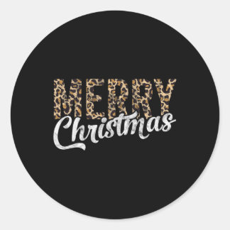 Frohe Weihnachtsgeschenke Familie Xmas Leopard Buf Runder Aufkleber