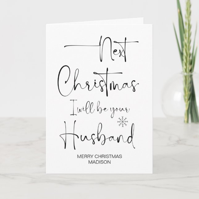 Frohe Weihnachtsgeschenke für Fiancé von Boyfriend Karte (Vorderseite)