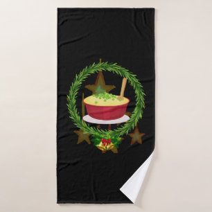 Frohe Weihnachtsgeschenke für Weihnachtsfamilie Badehandtuch