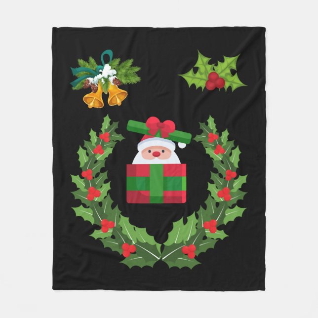 Frohe Weihnachtsgeschenke für Weihnachtsfamilie Fleecedecke (Vorderseite)