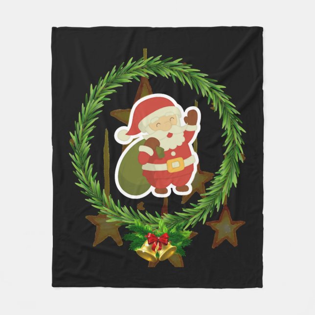 Frohe Weihnachtsgeschenke für Weihnachtsfamilie Fleecedecke (Vorderseite)