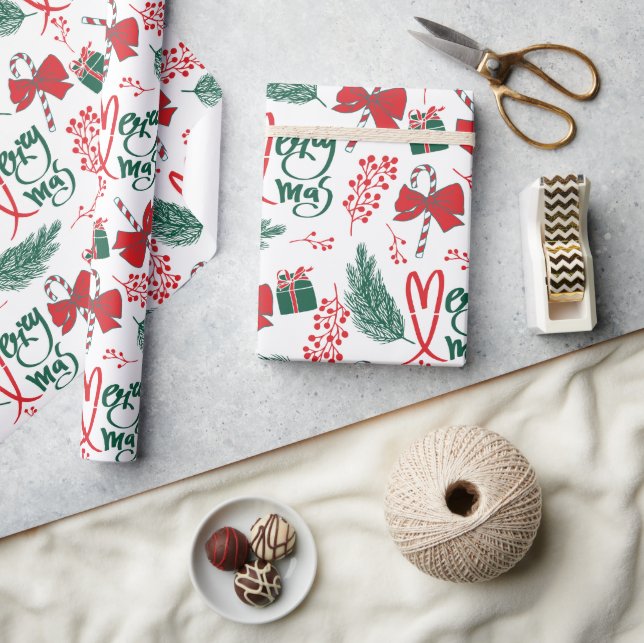 Frohe Weihnachtsgeschenke Geschenkpapier (Kunsthandwerk)