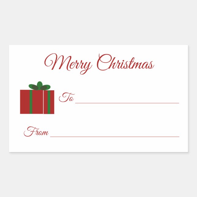 Frohe Weihnachtsgeschenke Geschenksiegel Rechteckiger Aufkleber (Vorderseite)