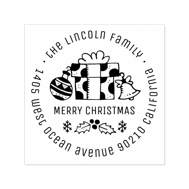 Frohe Weihnachtsgeschenke Individuelle Name Rückse Permastempel (Design)
