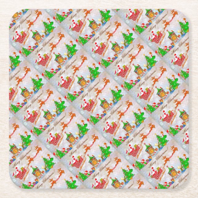 Frohe Weihnachtsgeschenke Rechteckiger Pappuntersetzer (Vorderseite)