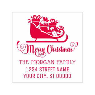 Frohe Weihnachtsgeschenke Schlittenname Rücksendea Permastempel