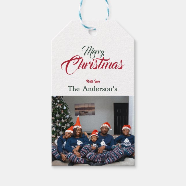 Frohe Weihnachtsgeschenke Tag Personalisierte Gesc Geschenkanhänger (Vorderseite)