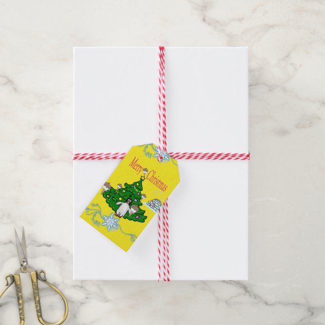 Frohe Weihnachtsgeschenke Tags Pinguin Geschenkanhänger (Mit Garn)