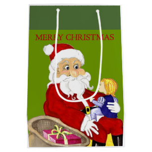 Frohe Weihnachtsgeschenke und Kindergeschenk Mittlere Geschenktüte