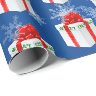 Frohe Weihnachtsgeschenke und Schneeflocken Wrappi Geschenkpapier