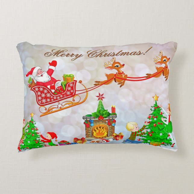 Frohe Weihnachtsgeschenke Zierkissen (Vorderseite)