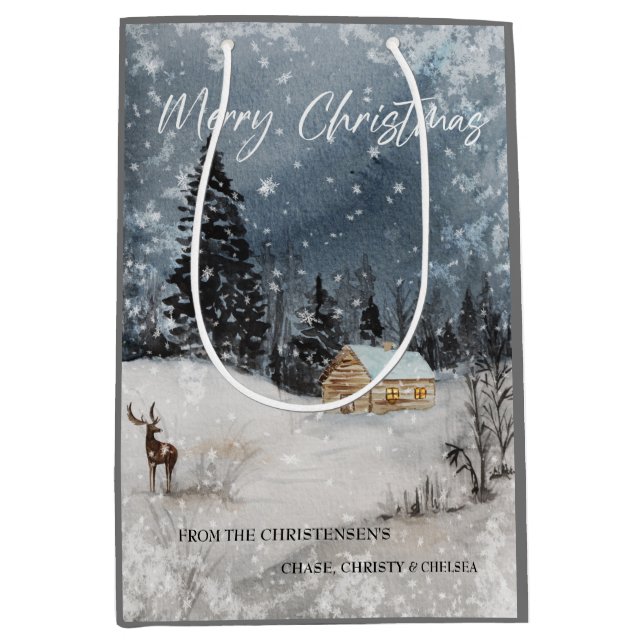 Frohe Weihnachtsgeschenktasche Mittlere Geschenktüte (Vorderseite)