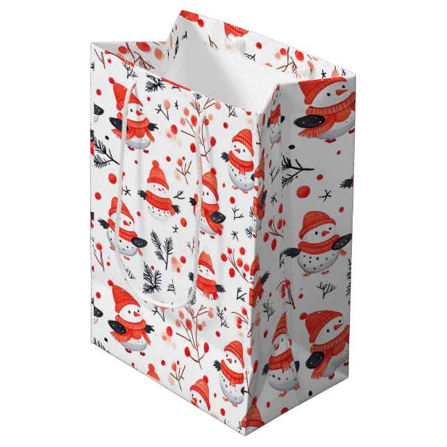 Frohe Weihnachtsgeschenktasche Mittlere Geschenktüte (Vorderseite Schrägansicht)
