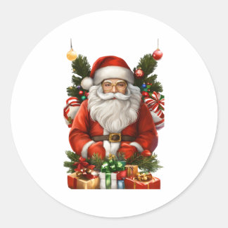 Frohe Weihnachtsgestaltung 2024 Runder Aufkleber