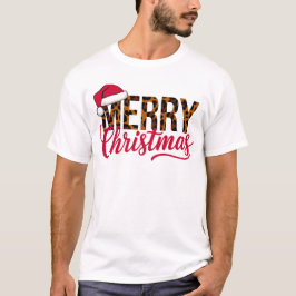 Frohe Weihnachtsgestaltung mit Weihnachtsmannmütze T-Shirt