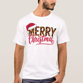 Frohe Weihnachtsgestaltung mit Weihnachtsmannmütze T-Shirt
